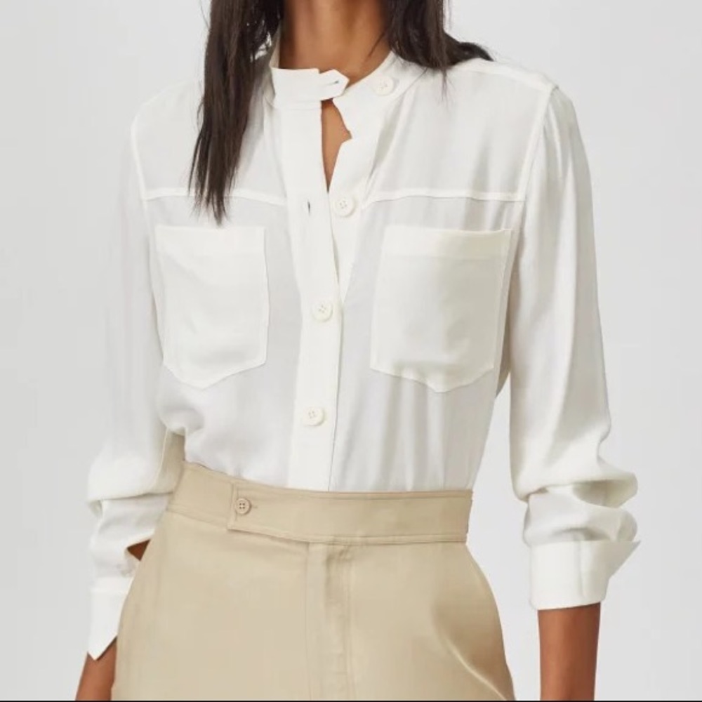 EUC Equipment Alex Ivory white Button shirt Blouse Small - Picture 1 of 9